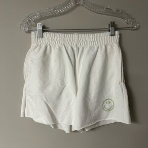H&M White SMILEY Sweat Shorts